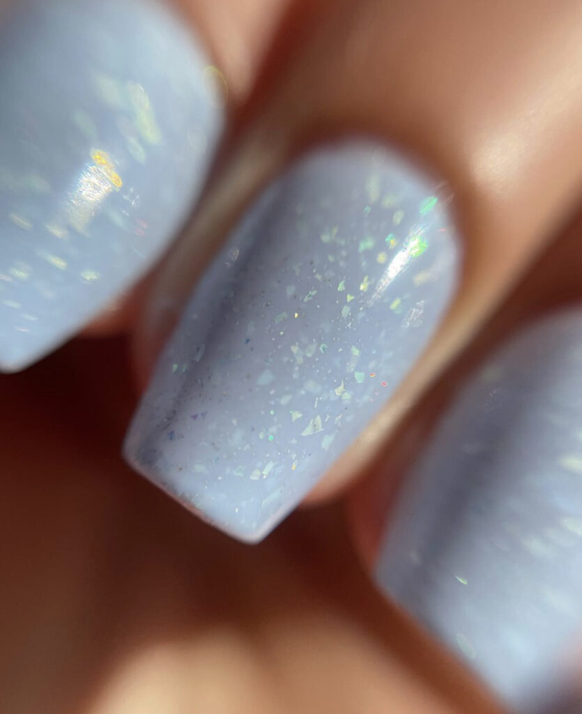 Ilnp Up Above Creamy Pastel Sky Blue Flakie Shimmer Nail Polish