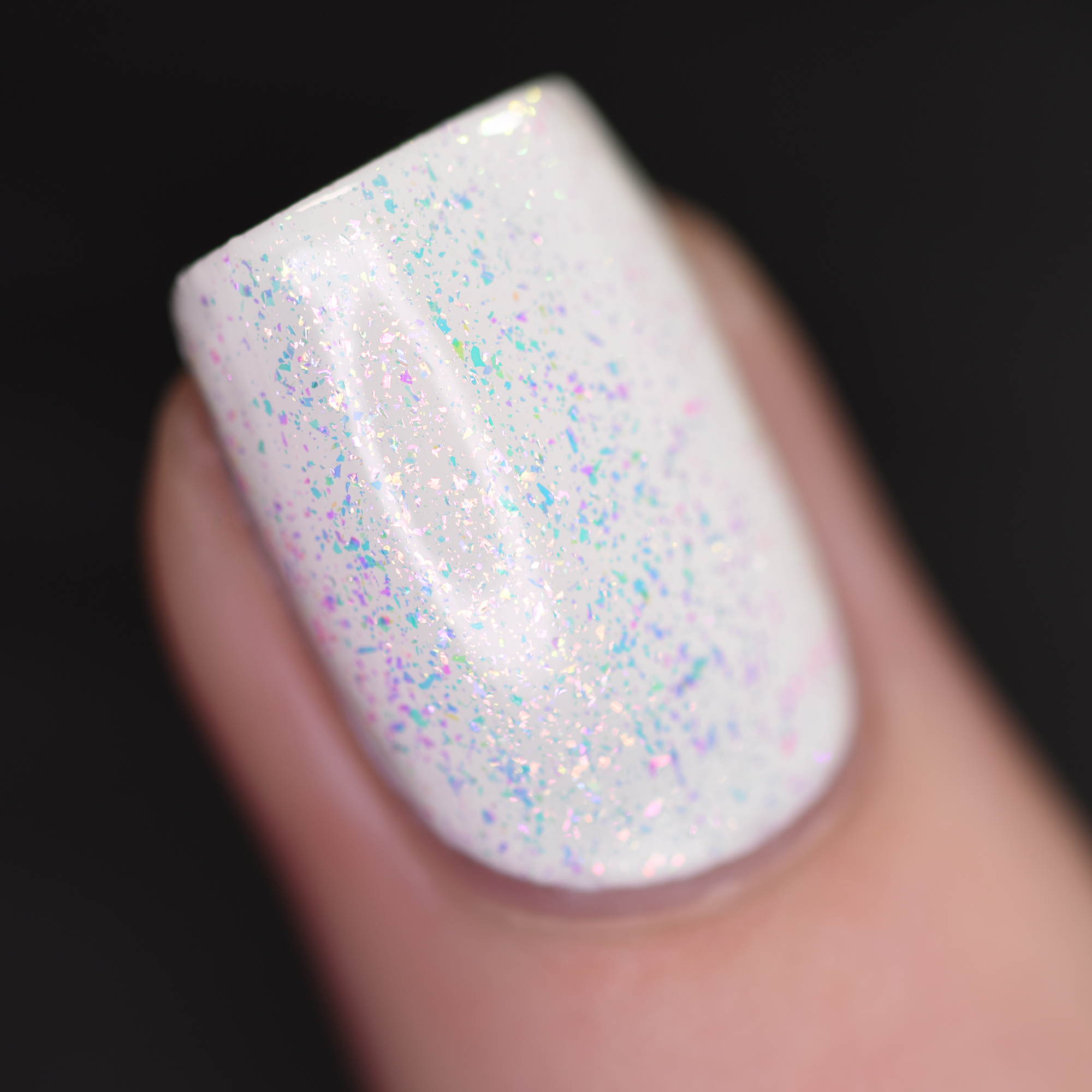 FIRST SNOW Clear Nail Polish With Iridescent Glitter 