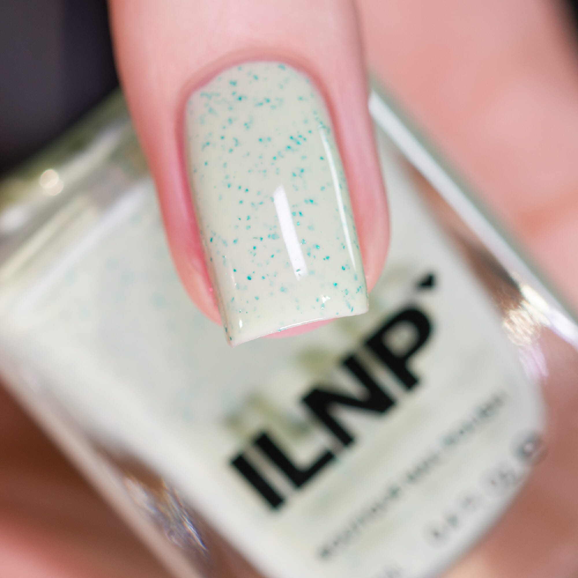 Mint Chip Creamy Mint Green Speckled Nail Polish 