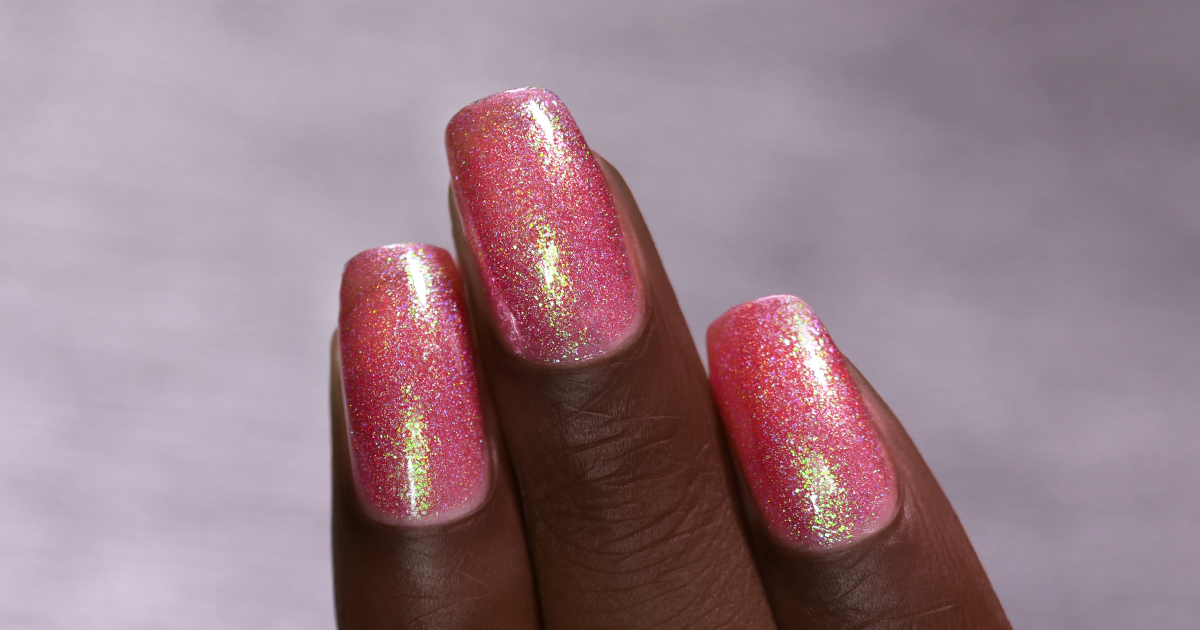 ILNP Pink Flamingo - Iridescent Hot Pink Holographic Jelly Nail Polish