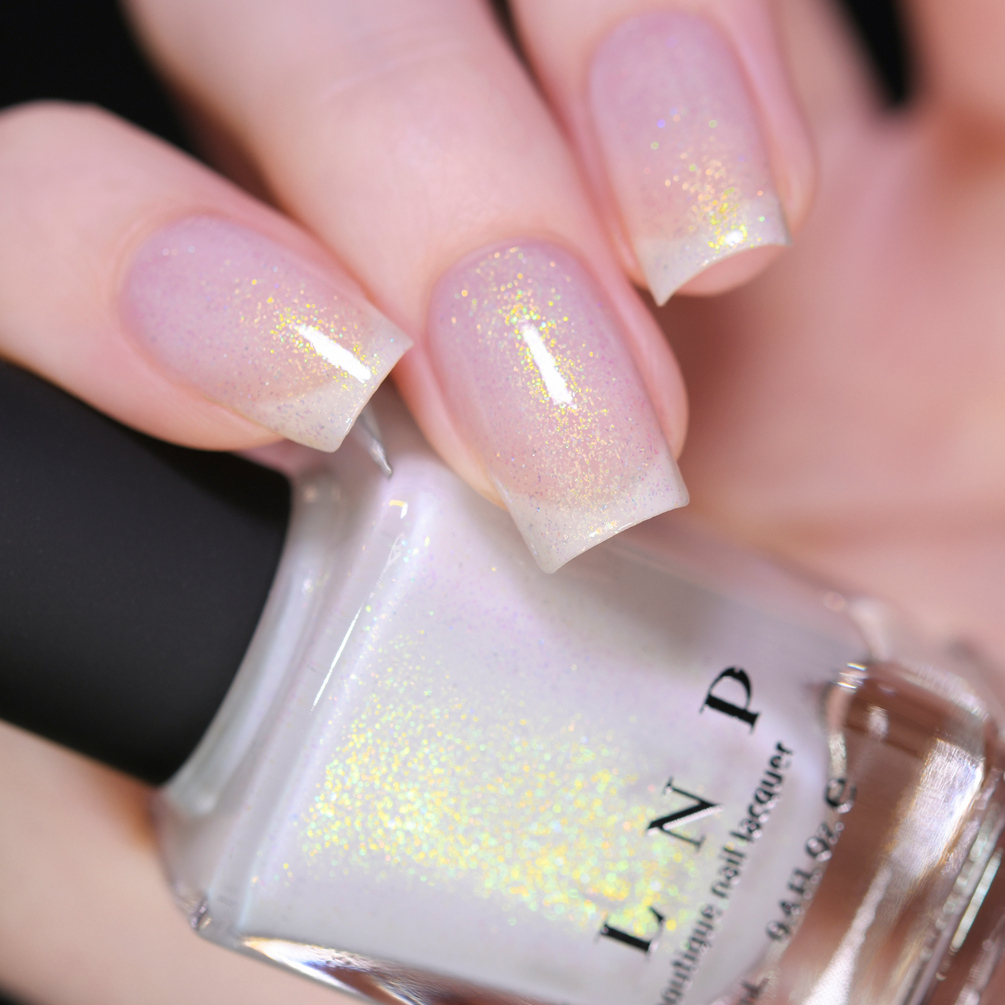 ILNP Pina Colada - Sheer White Holographic Jelly Nail Polish