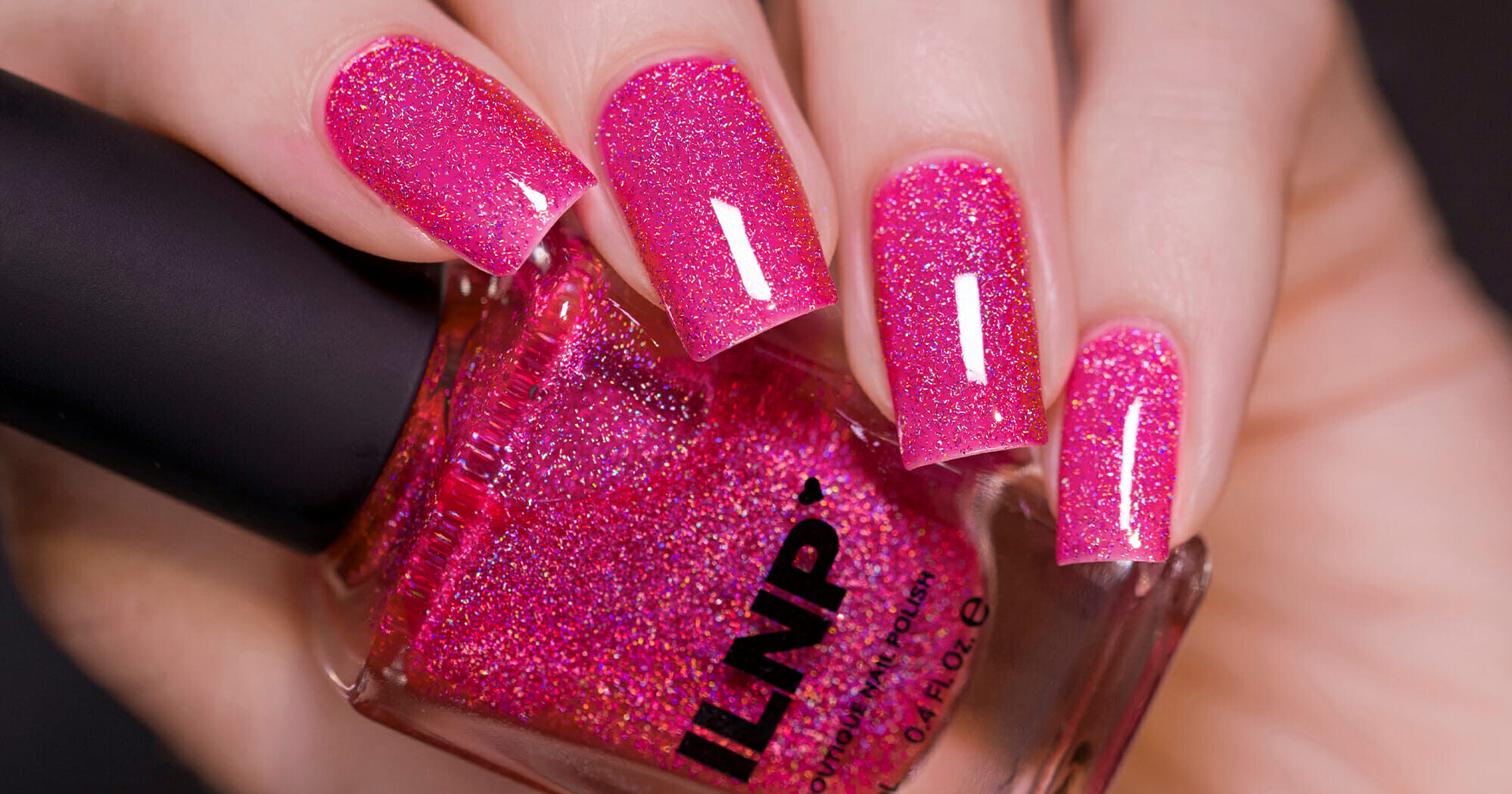 ILNP Play Date - Vivid Magenta Holographic Jelly Nail Polish