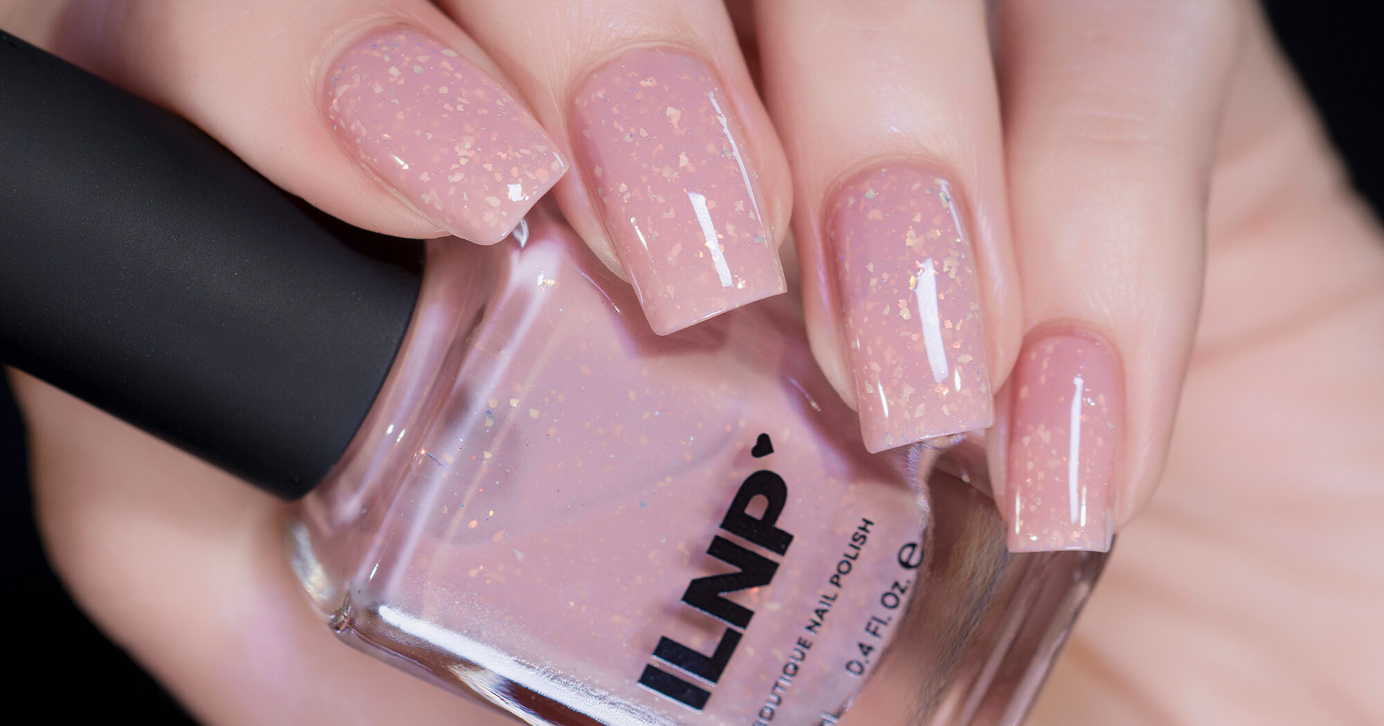 ILNP Daybreak - Milky Pink Flakie Shimmer Nail Polish